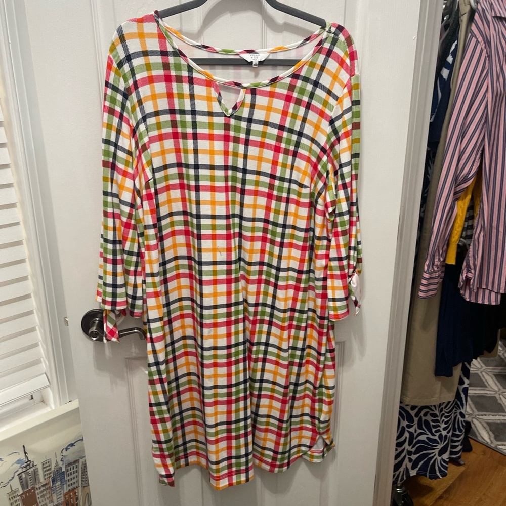 Crown & Ivy Multicolor Plaid dress XXL - Picture 10 of 16